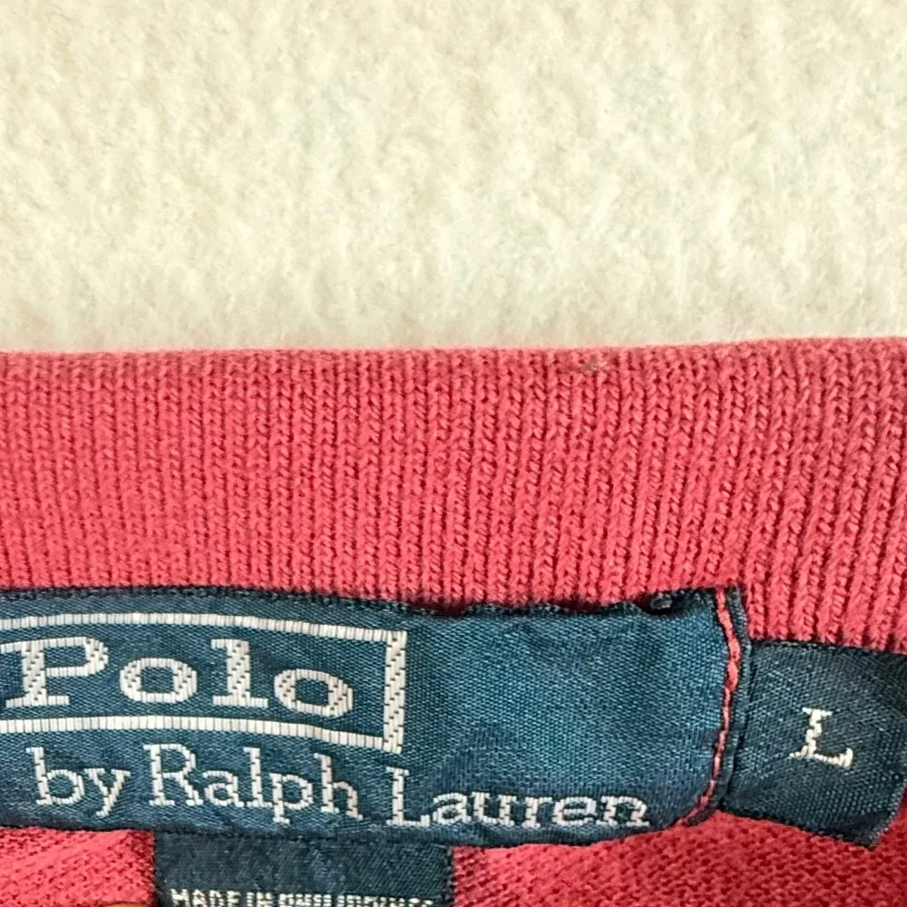 Polo Ralph Lauren Polo Shirt Mens Large Short Sleeve Pique Red